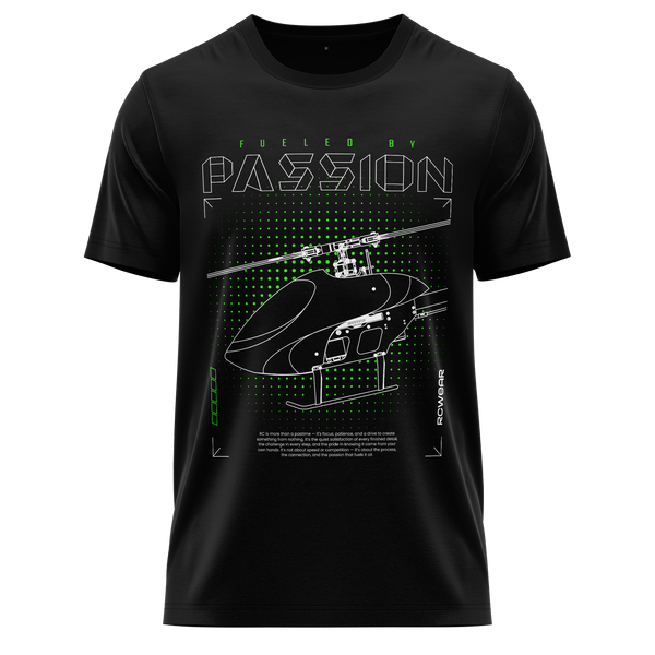 3D Heli Passion Shirt (Neon) Shirt RC-WEAR Black-Green XS