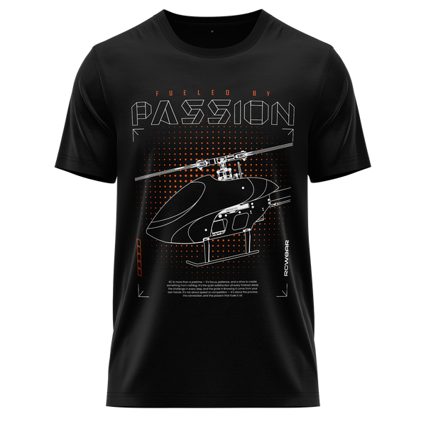 3D Heli Passion Shirt (Neon) Shirt RC-WEAR Black-Orange XS