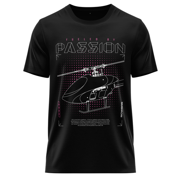 3D Heli Passion Shirt (Neon) Shirt RC-WEAR Black-Pink XS