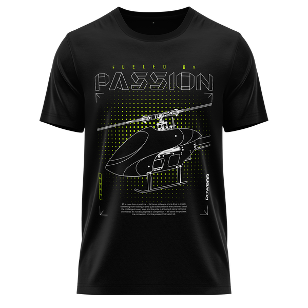 3D Heli Passion Shirt (Neon) Shirt RC-WEAR Black-Yellow XS