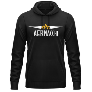 Aermacchi Logo Hoodie mit Brustdruck für Flugmodellpiloten – Schwarz