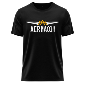 Aermacchi Logo Shirt mit Brustdruck für Modellflieger – Schwarz