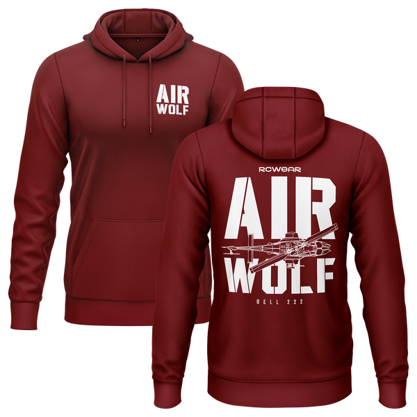Airwolf Bell 222 Hoodie (B) Hoodie RC-WEAR Burgundy-White XS