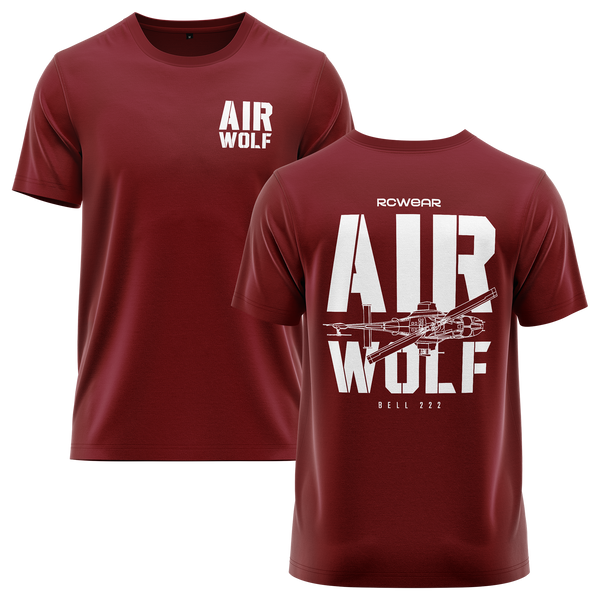 Airwolf Bell 222 Shirt (B) Shirt RC-WEAR Burgundy-White XS