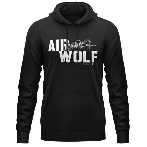Airwolf Bell 222 Hoodie (C) Hoodie RC-WEAR Black-White XS