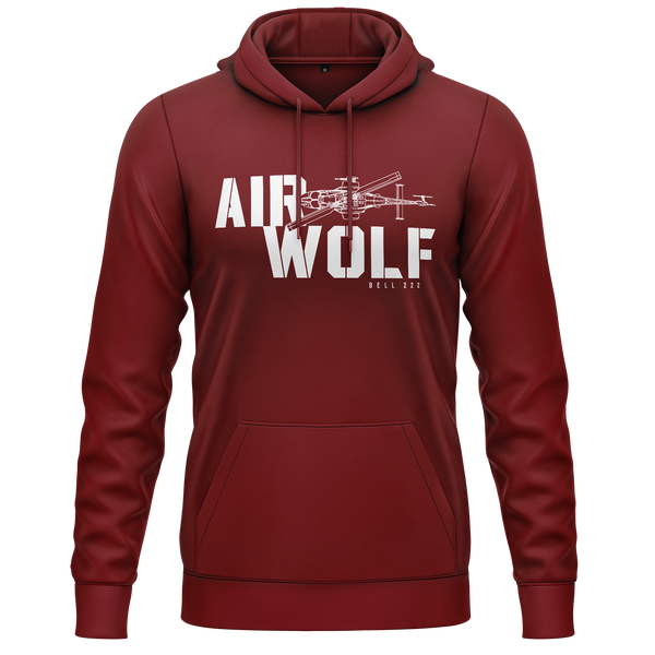 Airwolf Bell 222 Hoodie (C) Hoodie RC-WEAR Burgundy-White XS