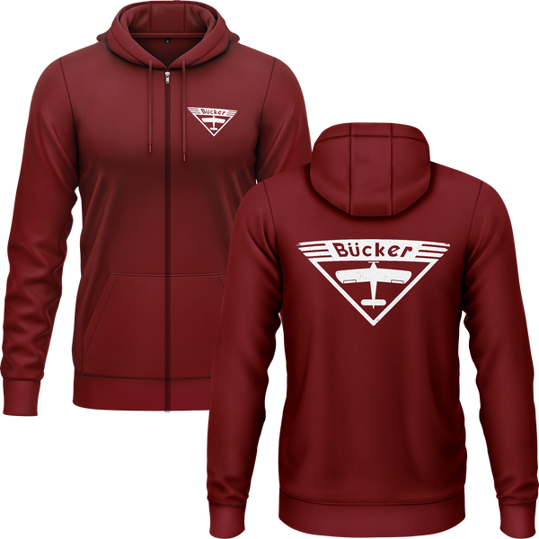 Bücker Logo Zip-Hoodie Zip Hoodie RC-WEAR Burgundy-White S