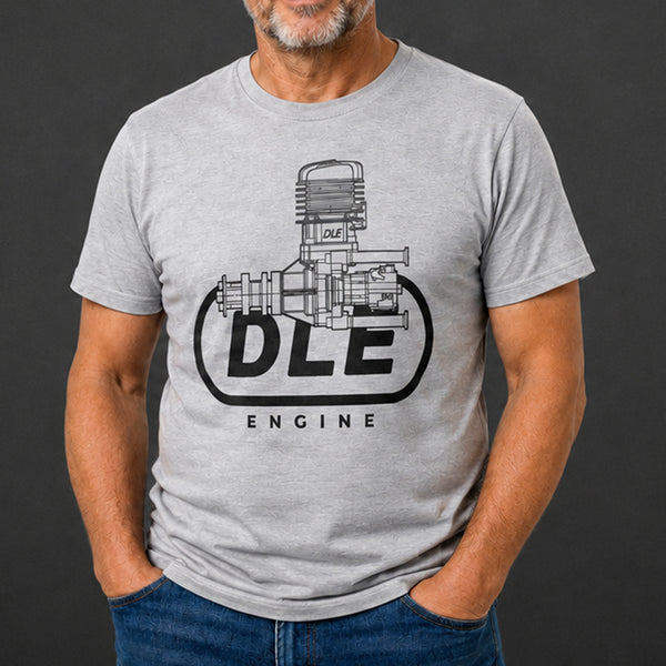 RC pilot wearing DLE Engine 35RA Shirt