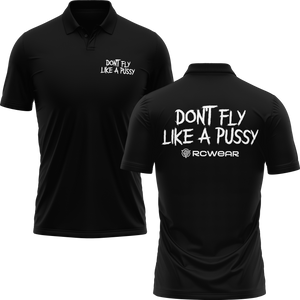 Don't Fly Like A Pussy Poloshirt für RC-Piloten – Schwarz