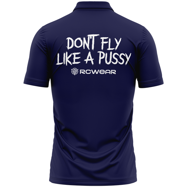 Don't Fly Like A Pussy polo shirt for model flyers - Navy, back