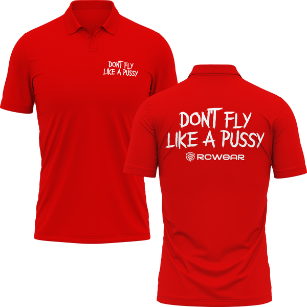 Don't Fly Like A Pussy polo shirt for warbird pilots - Red