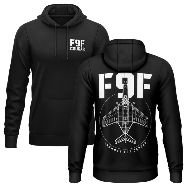F9F Cougar BC Hoodie (B1) Hoodie RC-WEAR Black-White XS