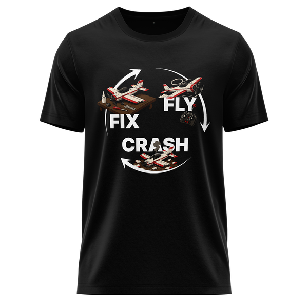 Fly Crash Fix RC Shirt Shirt RC-WEAR Black-White XS