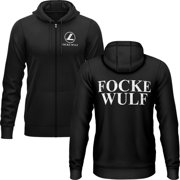 Focke Wulf Logo Zip-Hoodie (B) Zip Hoodie RC-WEAR Black-White S