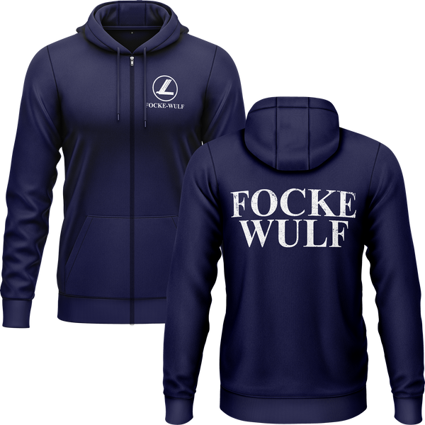 Focke Wulf Logo Zip-Hoodie (B) Zip Hoodie RC-WEAR Navy-White S