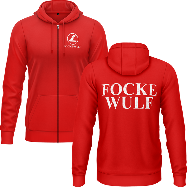 Focke Wulf Logo Zip-Hoodie (B) Zip Hoodie RC-WEAR Red-White S