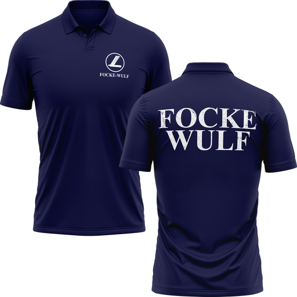 Focke Wulf Logo polo shirt with back print for warbird fans – Navy