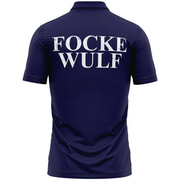Focke Wulf Logo polo shirt with back print for warbird fans – Navy, back