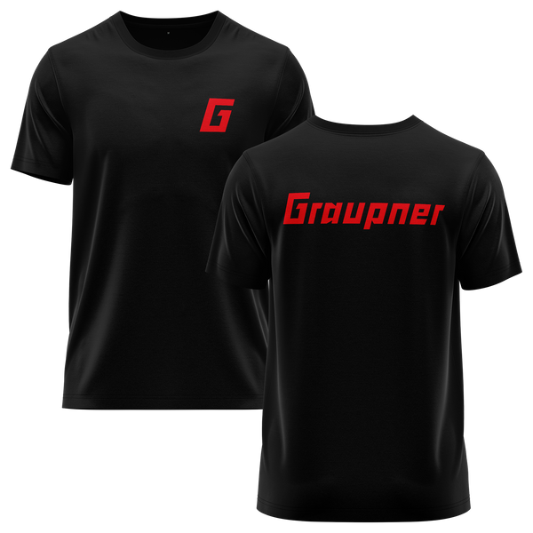 Graupner Logo Shirt (B) Shirt RC-WEAR Black-Red XS