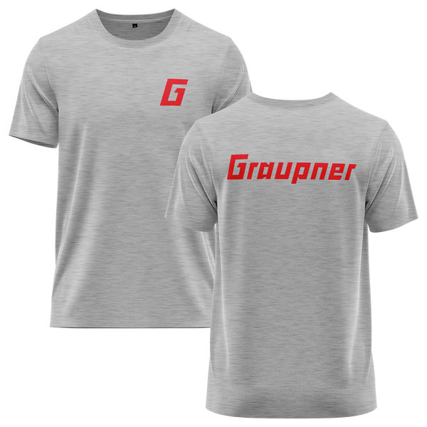 Graupner Logo Shirt (B) Shirt RC-WEAR Grey-Red XS
