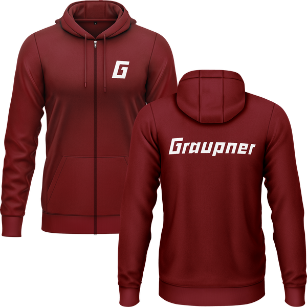 Graupner Logo Zip-Hoodie (B) Zip Hoodie RC-WEAR Burgundy-White S