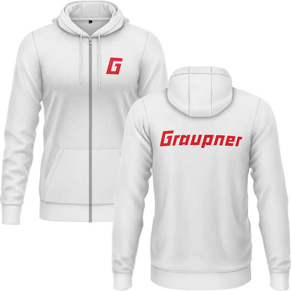 Graupner Logo Zip-Hoodie (B) Zip Hoodie RC-WEAR White-Red S