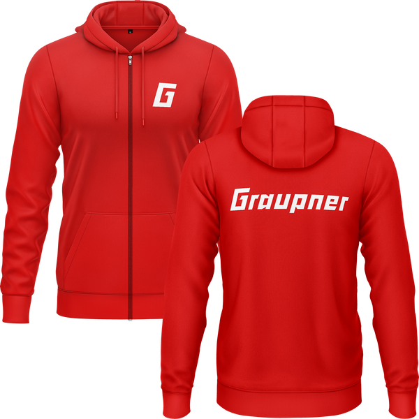Graupner Logo Zip-Hoodie (B) Zip Hoodie RC-WEAR Red-White S