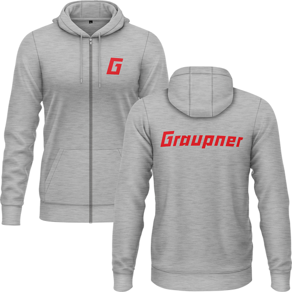 Graupner Logo Zip-Hoodie (B) Zip Hoodie RC-WEAR Grey-Red S