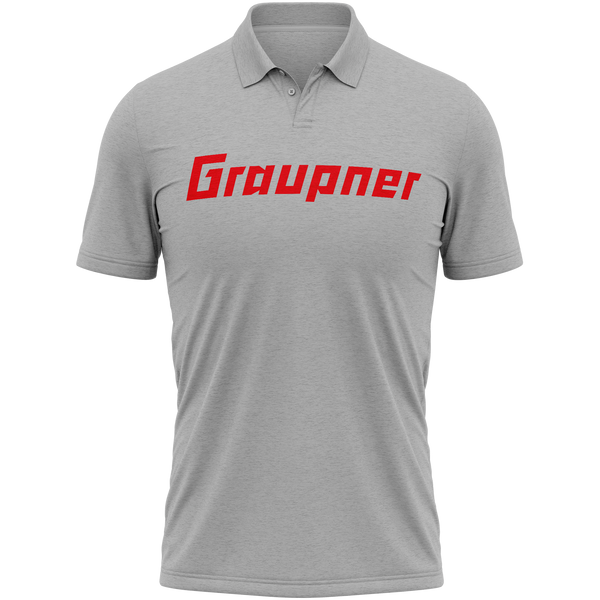 Graupner Logo polo shirt with chest print for model flyers – Grey