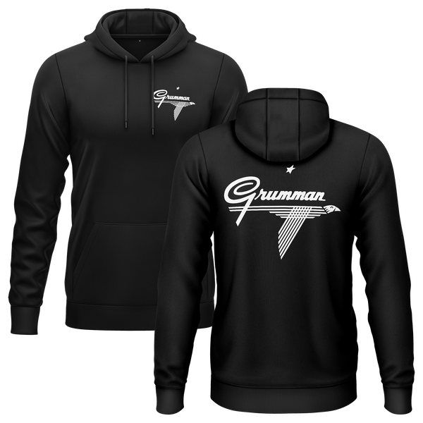 Grumman Logo Hoodie (B) Hoodie RC-WEAR Black-White XS