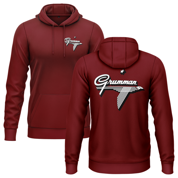 Grumman Logo Hoodie (B) Hoodie RC-WEAR Burgundy-White XS