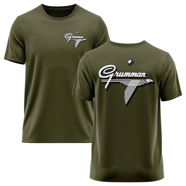 Grumman Logo Shirt (B) Shirt RC-WEAR Army-White XS