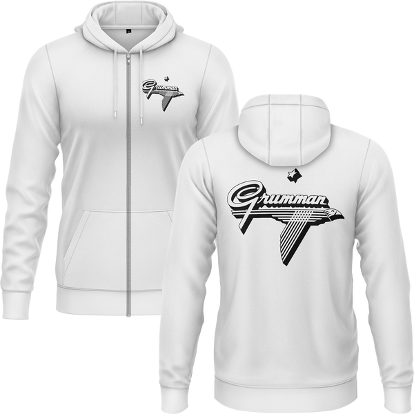 Grumman Logo Zip-Hoodie Zip Hoodie RC-WEAR White-Black S