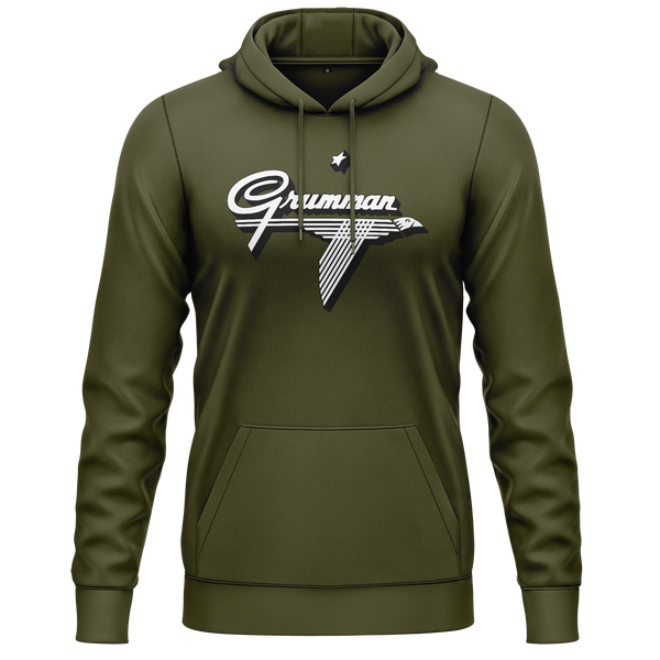 Grumman Logo Hoodie (C) Hoodie RC-WEAR Army-White XS