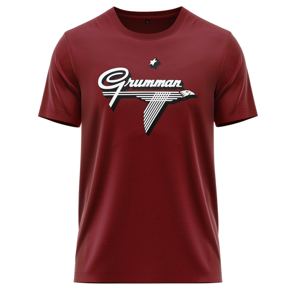 Grumman Logo Shirt (C) Shirt RC-WEAR Burgundy-White XS