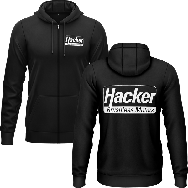 Hacker Motor Zip-Hoodie (B) Zip Hoodie RC-WEAR Black-White S