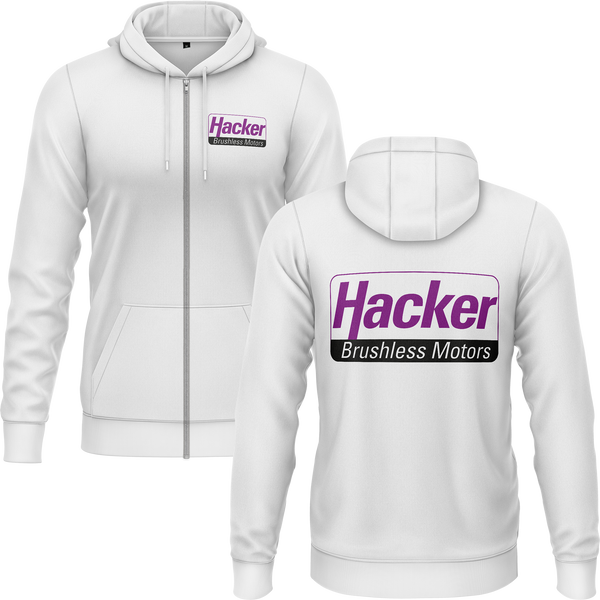 Hacker Motor Zip-Hoodie (B) Zip Hoodie RC-WEAR White-Black S