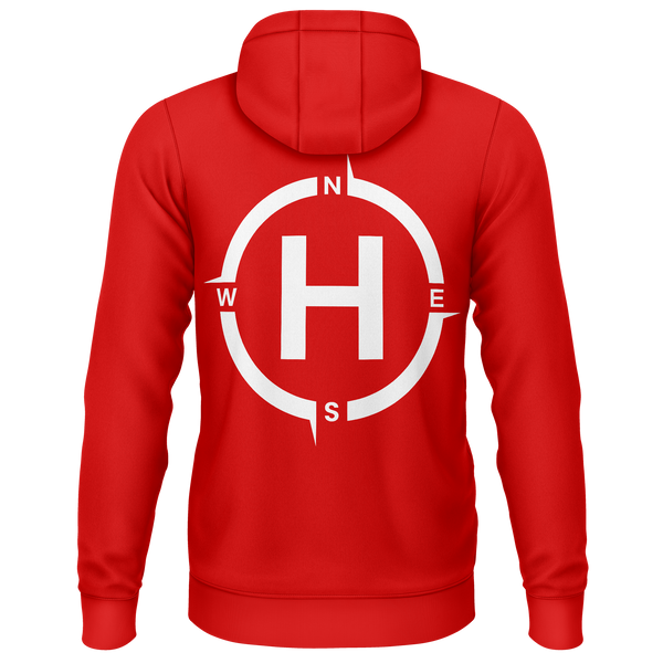Helipad hoodie for FPV pilots – Red, back