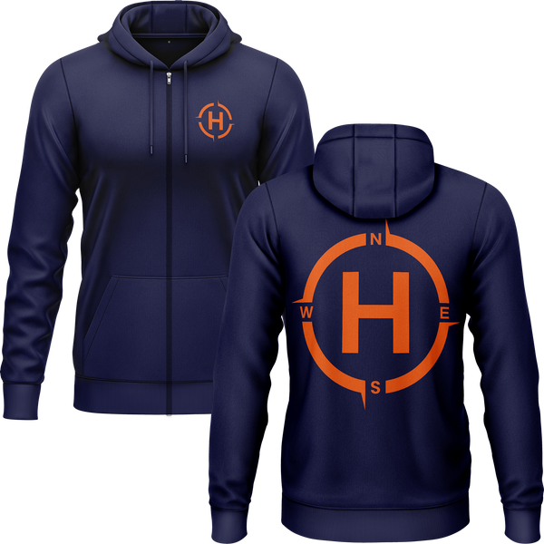Helipad Zip-Hoodie für Drohnenpiloten – Navy