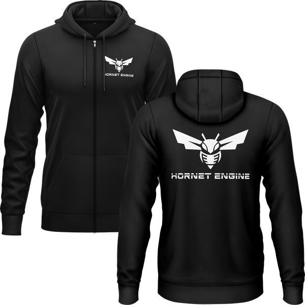 Hornet Engine Zip-Hoodie (B) Zip Hoodie RC-WEAR Black-White S