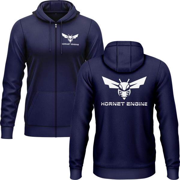 Hornet Engine Zip-Hoodie (B) Zip Hoodie RC-WEAR Navy-White S