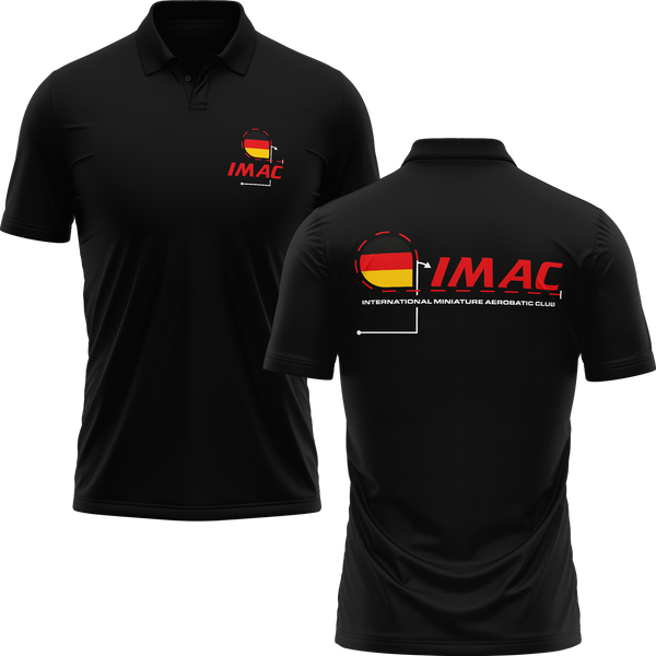 IMAC Germany polo shirt for aerobatic pilots – Black