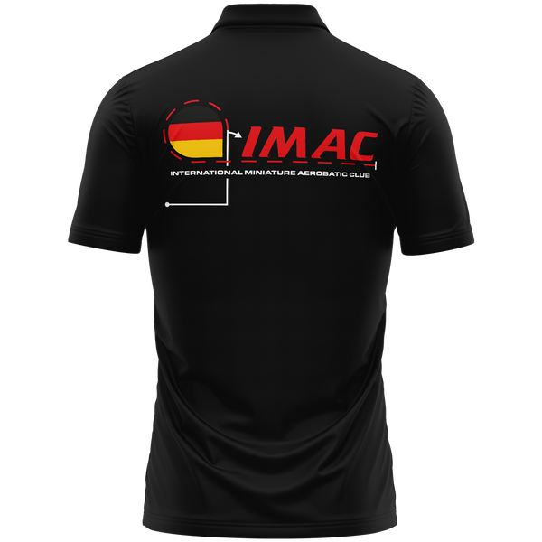 IMAC Germany polo shirt for aerobatic pilots – Black, back