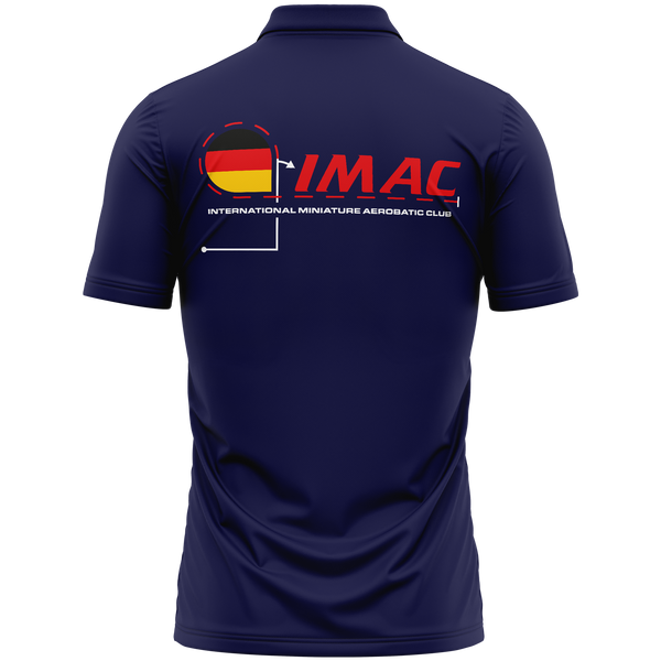 IMAC Germany polo shirt for aerobatic pilots – Navy, back