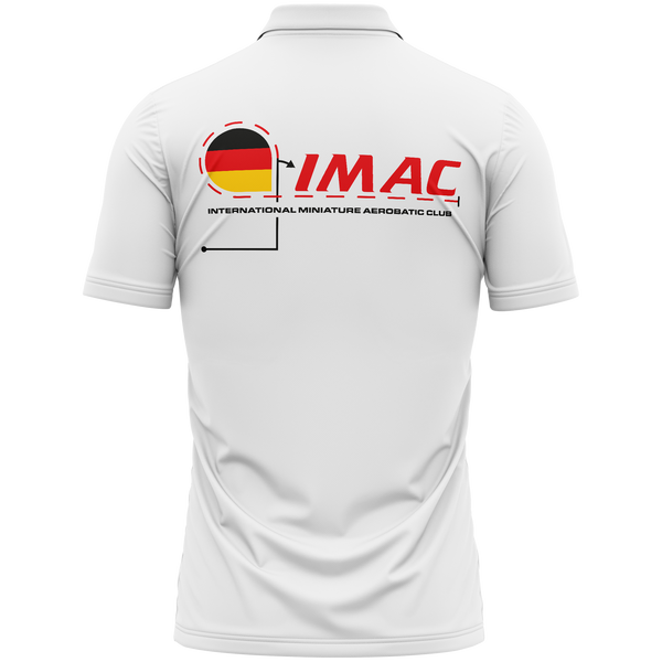 IMAC Germany polo shirt for aerobatic pilots – White, back