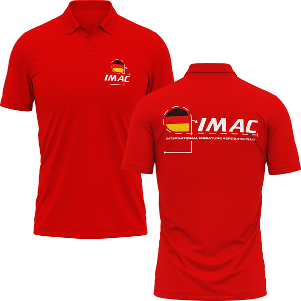 IMAC Germany polo shirt for aerobatic pilots – Red