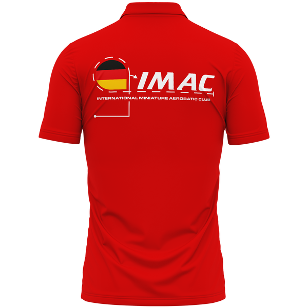 IMAC Germany polo shirt for aerobatic pilots – Red, back