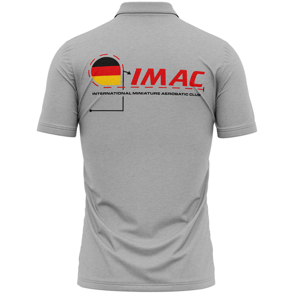 IMAC Germany polo shirt for aerobatic pilots – Grey, back
