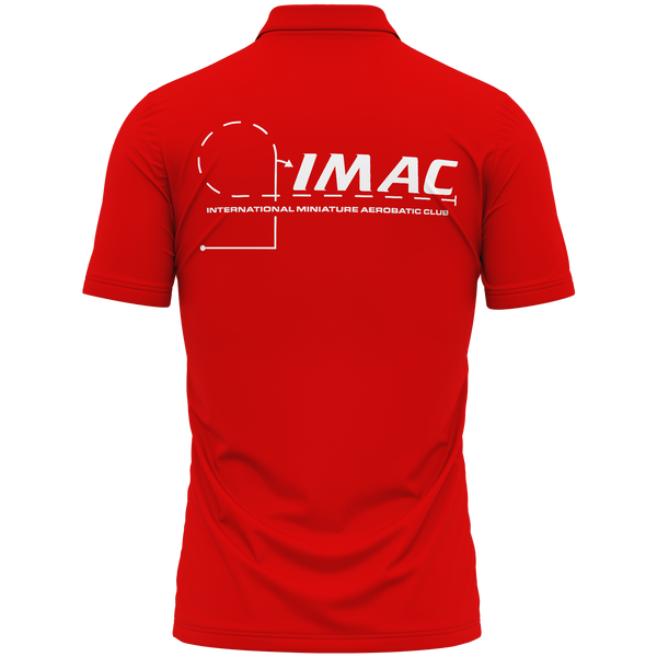 IMAC Aerobatic Club polo shirt for aerobatics fans – Red, back