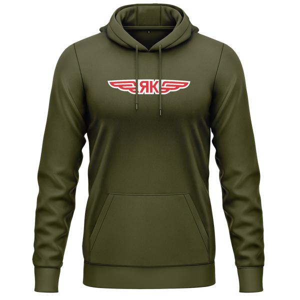 Jakowlew Logo Hoodie für Flugmodellpiloten – Oliv